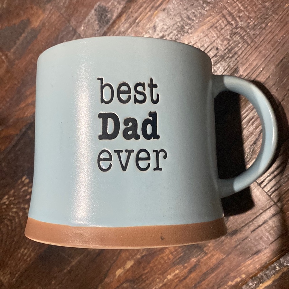 Best Dad Ever Mug light blue with brown bottom